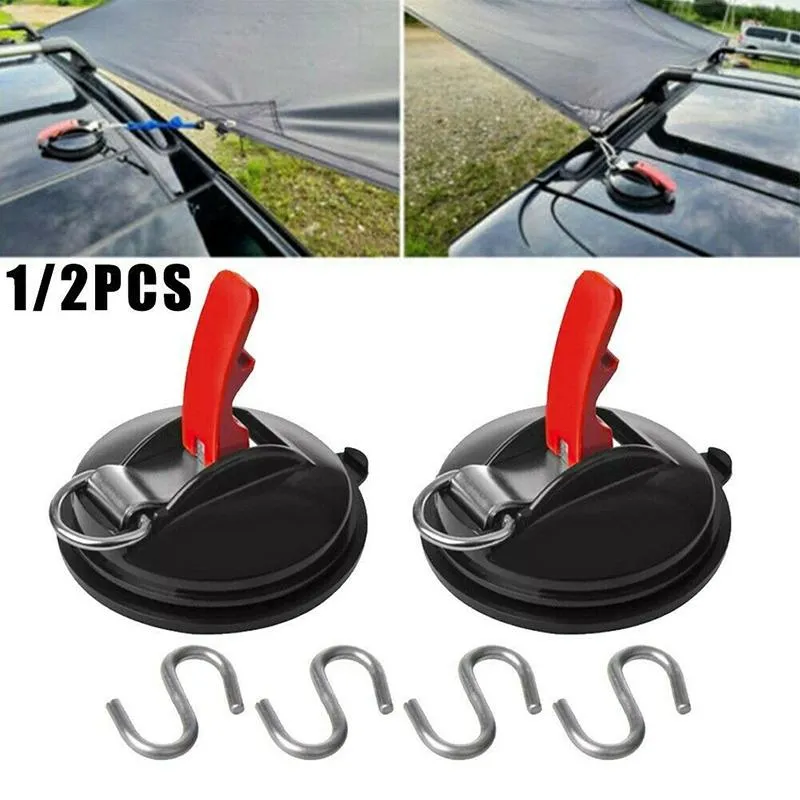 Car Organizer 1/2 Pcs Heavy Duty Vacuum Suction Cup Plate Anchor Camping Tarp Accessory For Side Awning Outdoor Gear Tool