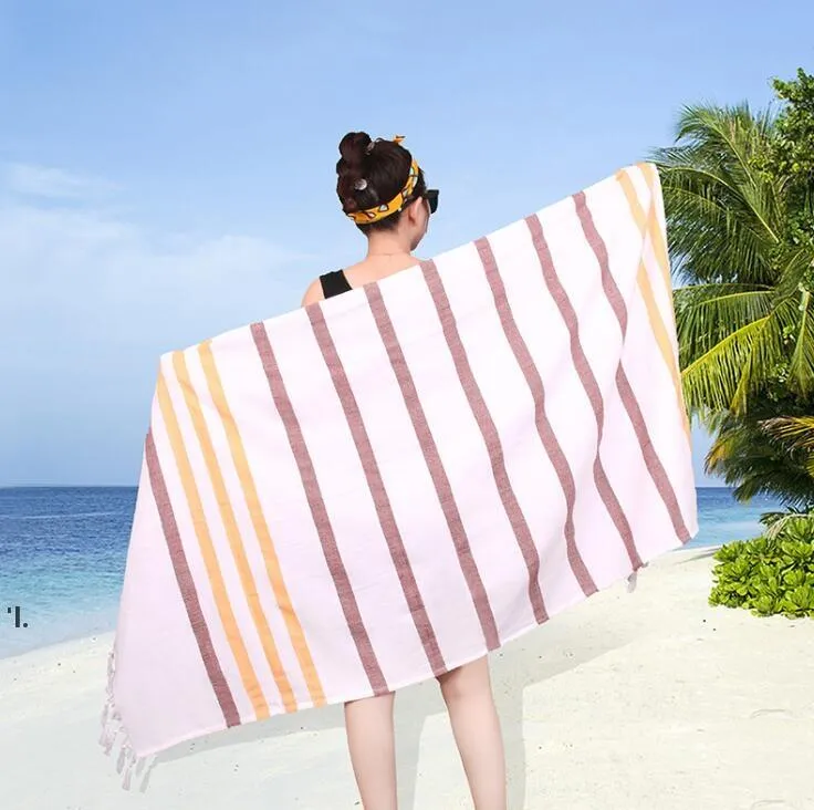 Serviette de plage gland femmes absorbant serviette en coton léger pour voyage piscine bain Camping Yoga gymnase 90*180 cm BBA13455