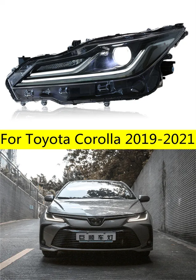 Reflektor LED do Toyota Corolla Reflektory LED 19-21 DRL Turn Signal Head Lampa High Beam Anioła oka