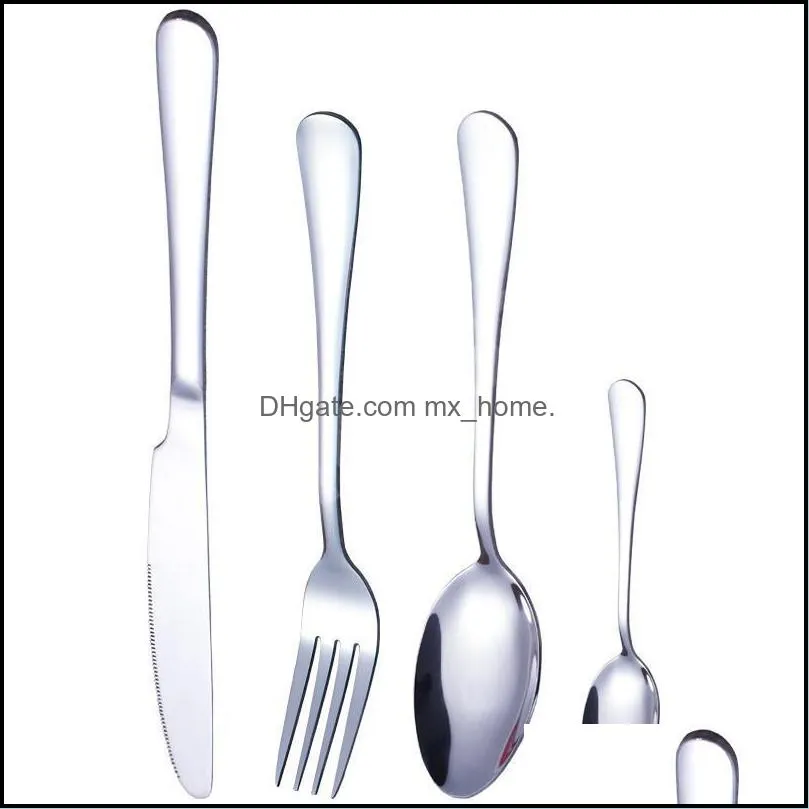 Gold silver stainless steel flatware set food grade silverware cutlery set utensils include knife fork spoon