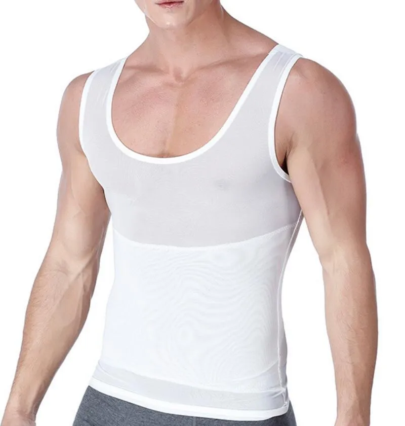 MĘŻCZYZN SHAPERS MĘŻCZYZN KORECTOR PORECTOR SHAPER GYNECOMASTIA CORSET SLIMING COOBS Koszulka Kompresyjna Brzuch Kontrola brzucha Reducermen's