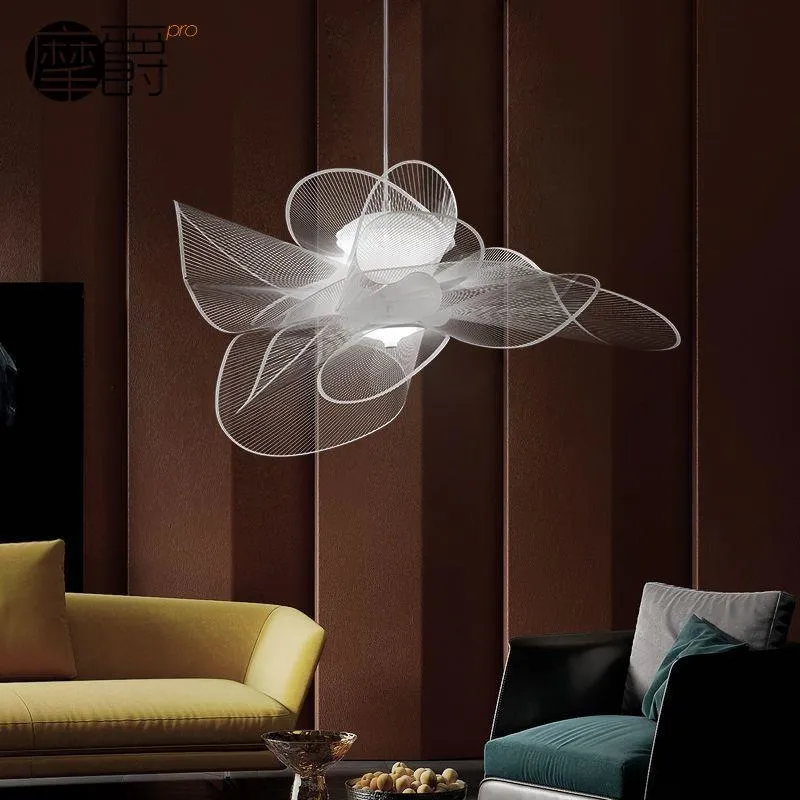 Lampes suspendues 73/90 cm Lotus lustre abat-jour bricolage Puzzle lumières abat-jour moderne pour lumière plafond décor intérieur pendentif
