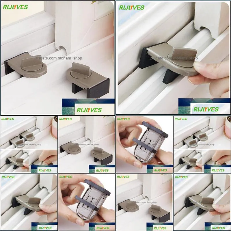 1Pc Move Window Child Safety Lock Sliding Windows Lock Kids Cabinet Locks Sliding Door Stopper Security Sliding Sash Stopper