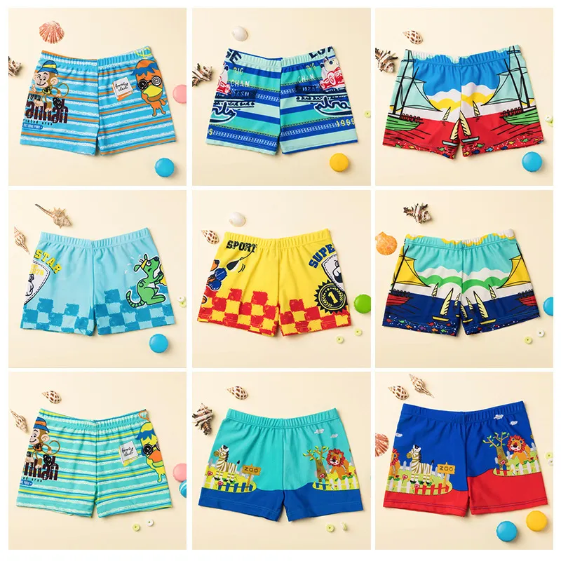 Strand badkleding shorts voor jongens zomer duiken zwemkleding cartoon geprinte peuter babyjoch kind zwemmen trunks zwempak2021