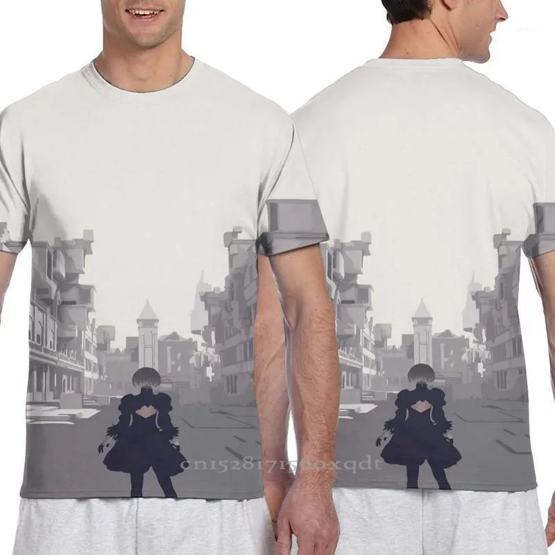T-shirts pour hommes T-shirts pour hommes Nier Automata Copie City Women All Over Print Fashion Girl T Shirt Boy Tops Tees T-shirts à manches courtes