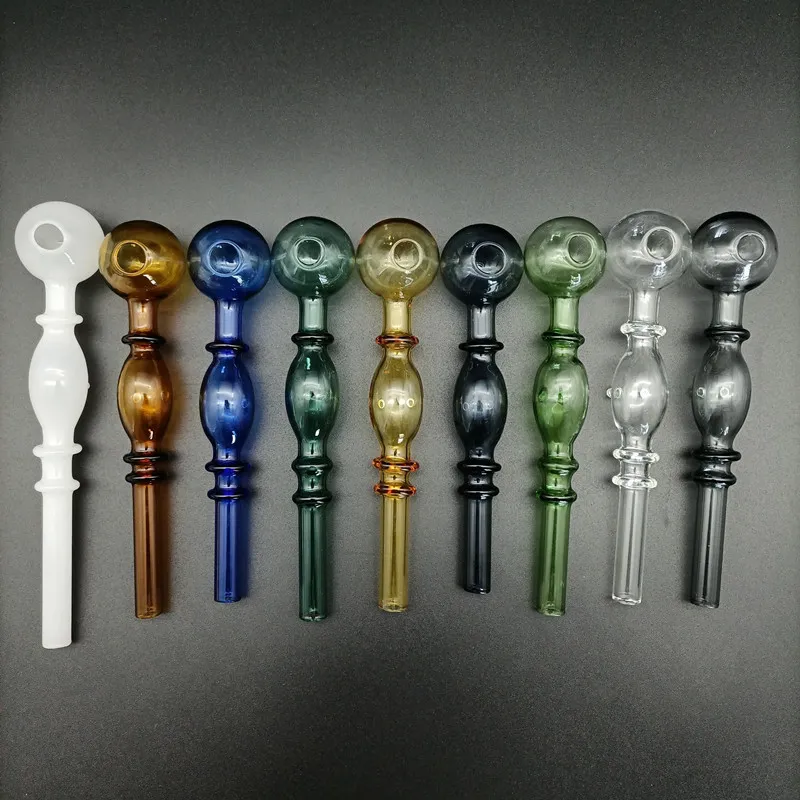 Colorful Glass Oil Burner Pipe Ball OD 30mm Tobacco Dry Herb Burning Nail Tubes Smoking Handle Pipes