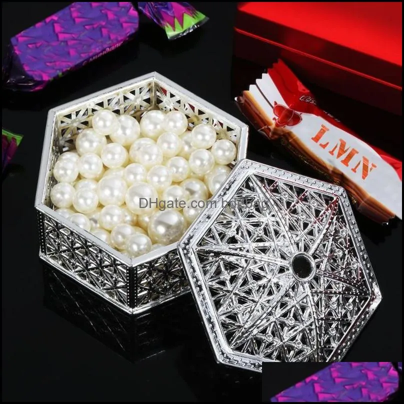 Gift Wrap 1PC Retro Vintage Plastic Candy Box Hollow Transparent Jewelry Storage Trinket Organizer Wedding Souvenir Party