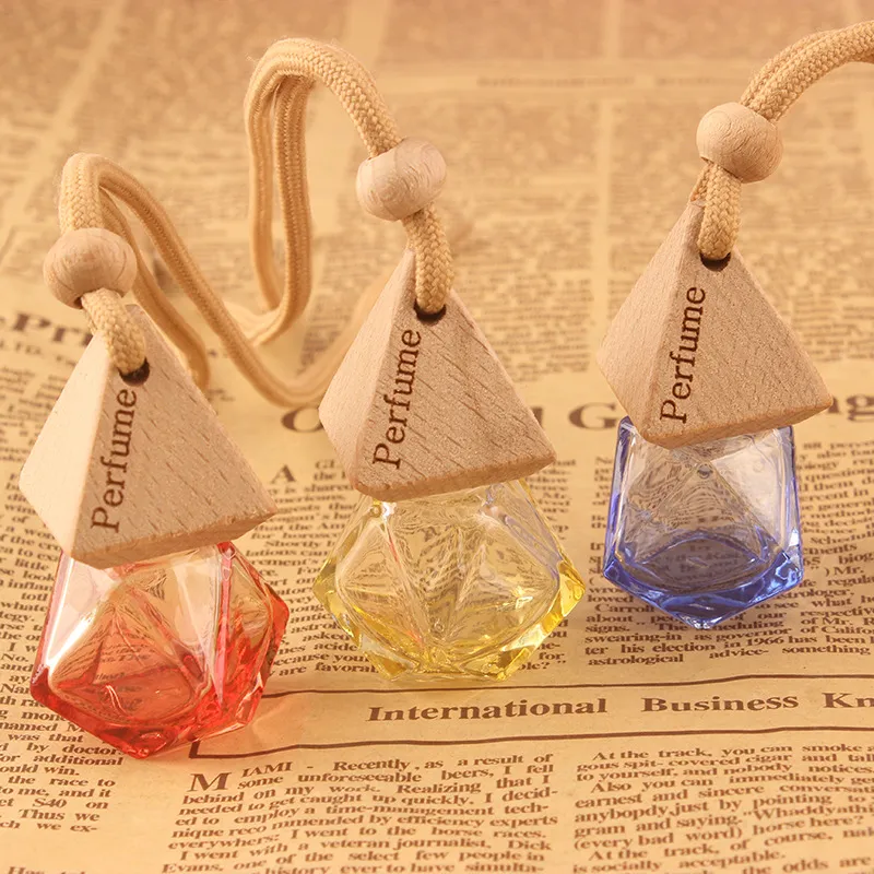 Bil Air Outlet Freshener Diffuser Bottle Clip Parfume Triangular Cover Rhombus Empty Bottle Pendant Essential Oil Cars doft Hängande prydnadsinredning