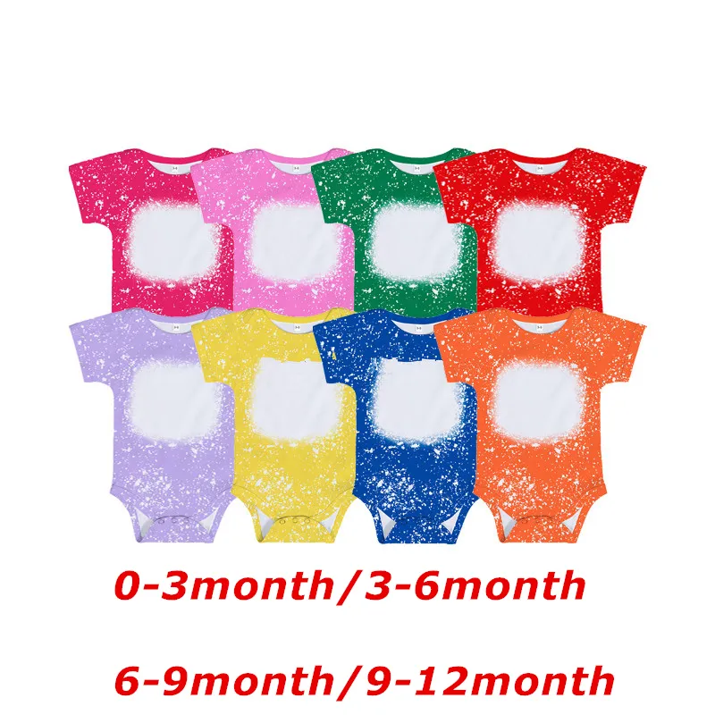 Wholesale! Sublimation Bleached Baby Onesies Blank Heat Transfer Cotton Feel Clothing DIY Parent-child Clothes 0-24months A12