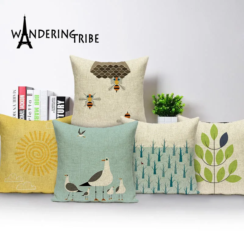 Подушка подушки подушки для украшения в морском стиле Home Decor Custom Linen Pillow Copp