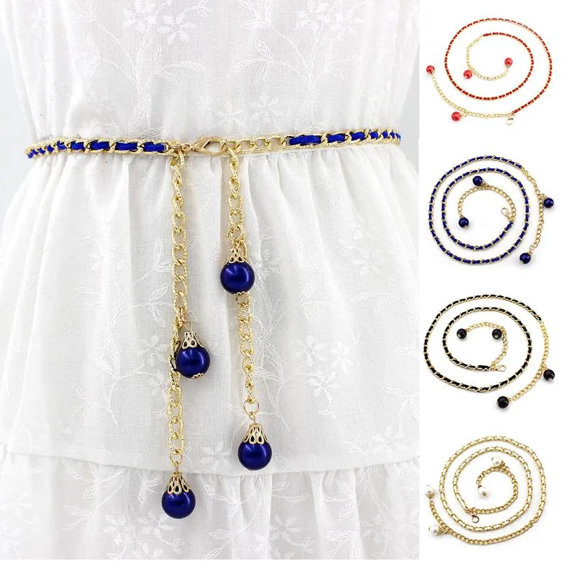Belts Fashion Thin Belt Simulated Pearl Waist Women Dress Skirt Decoration Girles Gifts AccessoriesBelts