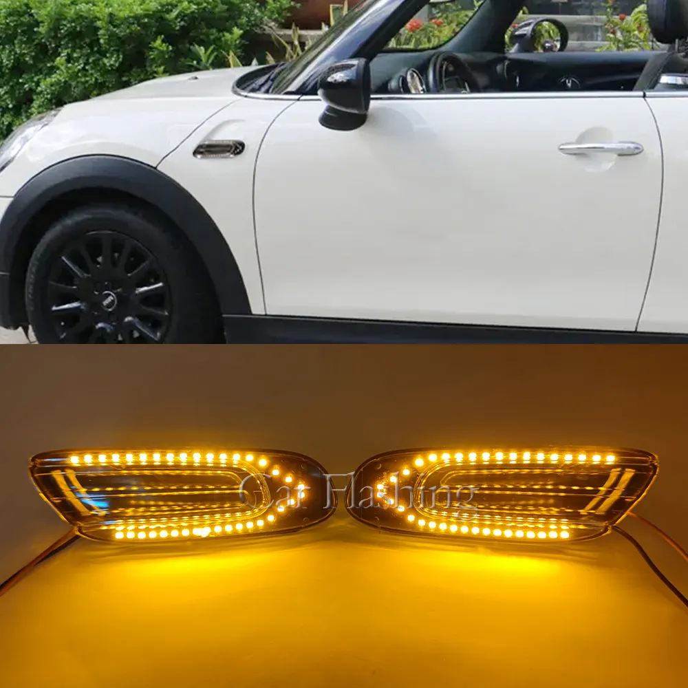 1 par dynamisk LED -fender sidomarkörsljus för mini Cooper F55 F56 F57 sekventiella svängsignalslampor Inga felvattentäta