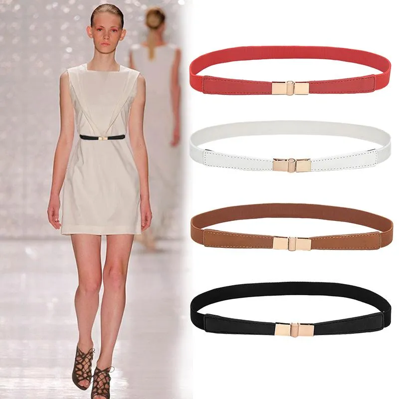 Cintos Elástico Fino Feminino Vestido Cinto Preto Vermelho Branco Magro Feminino Alça Cinta Strench Cintura Feminina Ceinture Elastique FemmeBelts