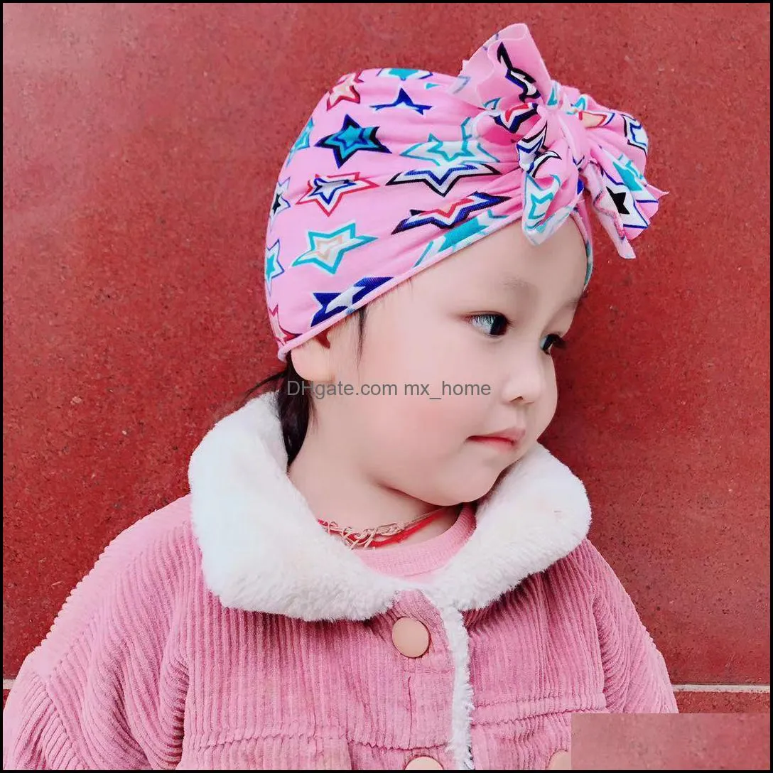 europe infant baby girls hat knot headwear child toddler kids beanies turban big bowknot hats children accessories 9 colors 14923