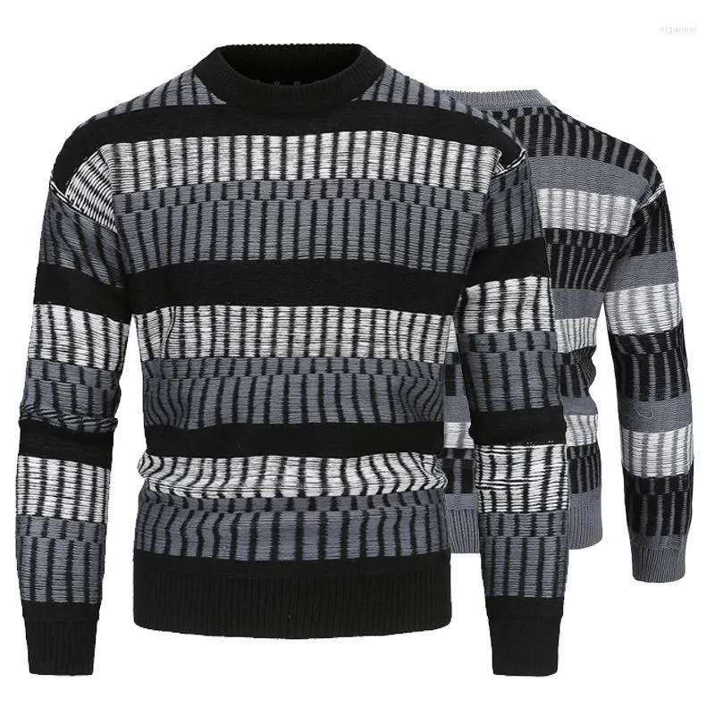 Мужские свитеры мода мужская осень и зимняя свободная версия вязаного свитера.