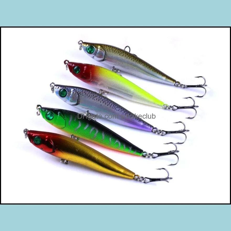 5PCS 8.5cm/13.6g 3.3in/0.48oz 6#hooks Pencil Mixed boxsets lure fishing bait Hard Baits Artificial Fishing Baits Mixed High-quality