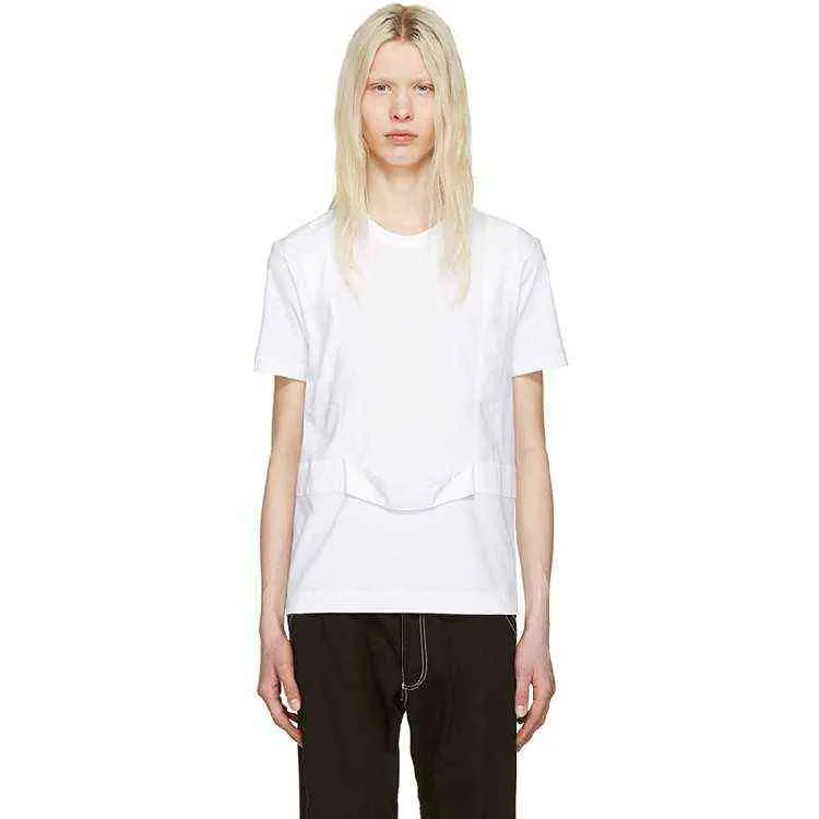 CHICEVER Irregular T-shirts For O Neck Short Sleeve Pockets Solid Color Top Female T-shirt Irregular Hem Fashion Clothing L220704