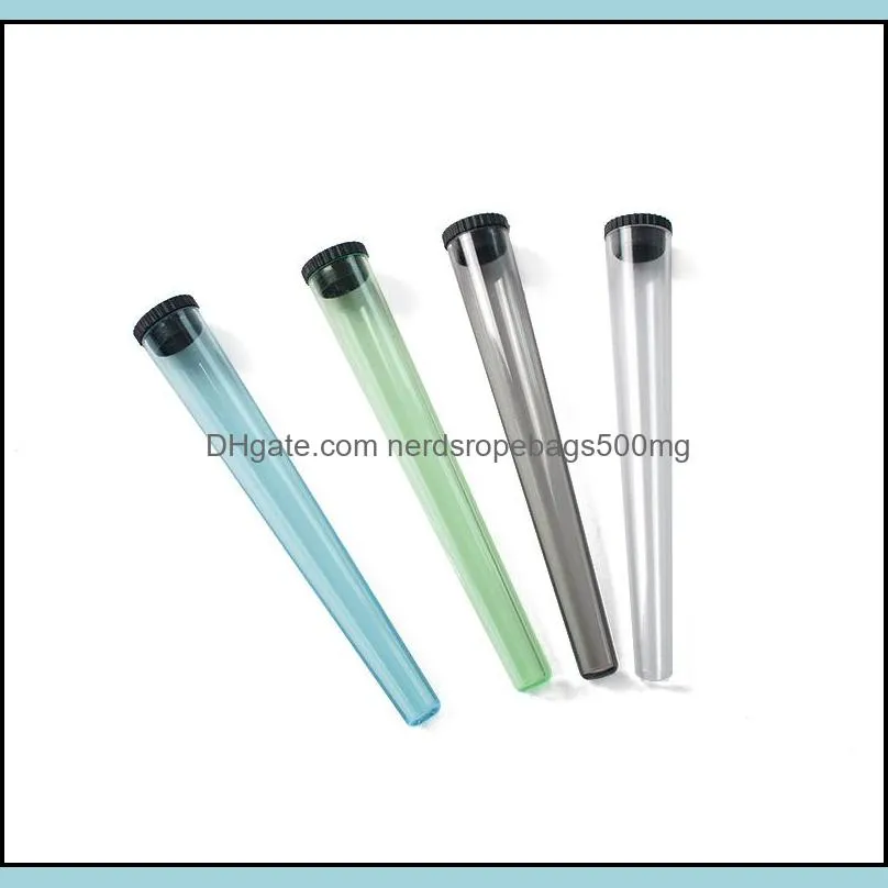 110mm pre roll packaging plastic conical preroll doob tube joint holder smoking cones clear with white lid Hand Cigarette Maker