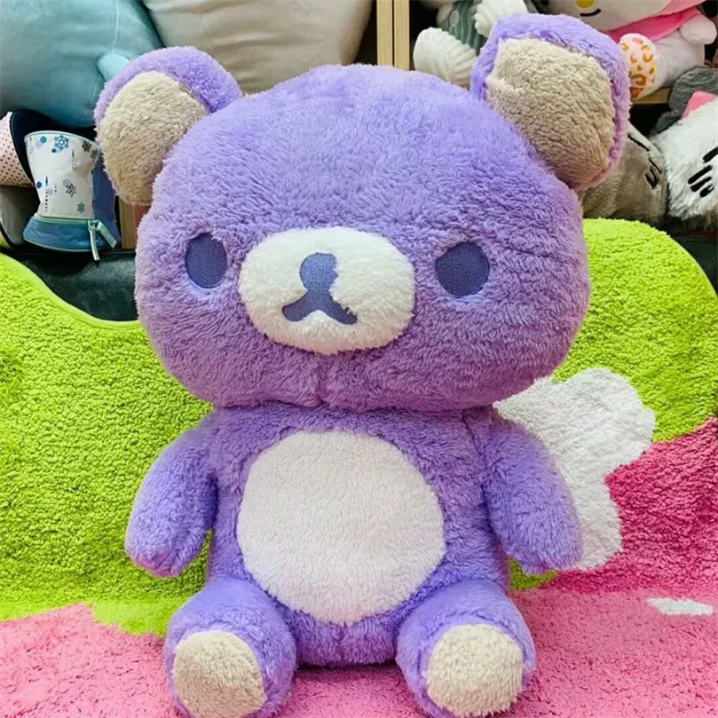 ビッグサイズrilakkuma purple bearぬいぐるみおもちゃ老化寿命リラックス枕人形柔らかいぬいぐるみバレンタインデーガールフレンドgif lj201126