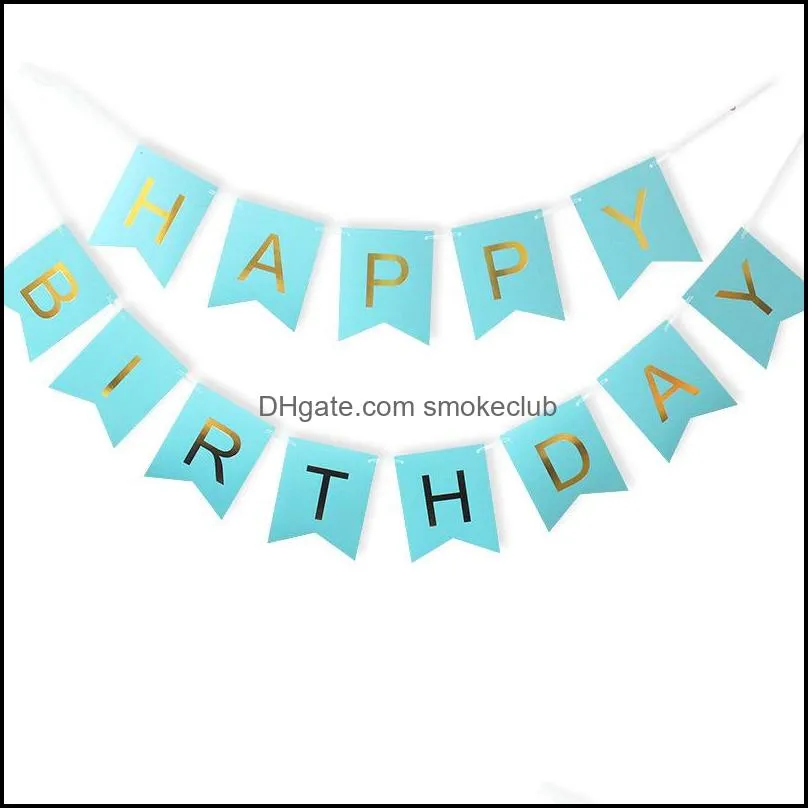 Birthday Party Decoration Bronzing Letters Fish Tail Birth Banner Flags Parties Supplies Venue Layout Balloon Set PAA12319