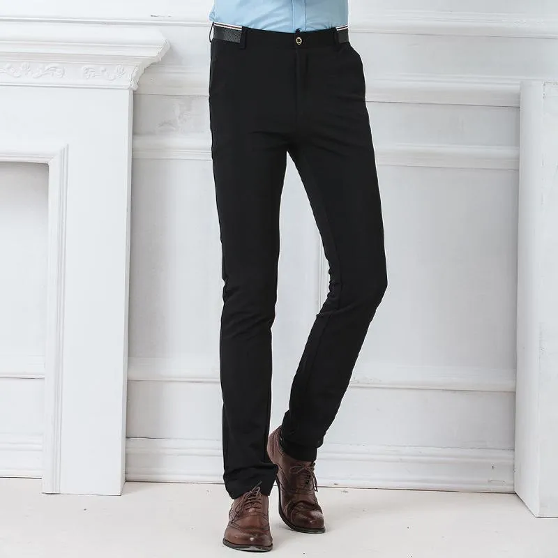 Men's Pants 2022 Slim Fit Mens Casual Dress Business Long Korean Stretch Suit Straight