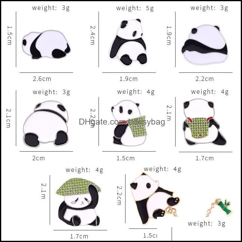 pins brooches creative trendy cartoon cute animal panda oil drop lapel brooch badge pin denim bag gift men women fashion jewelry