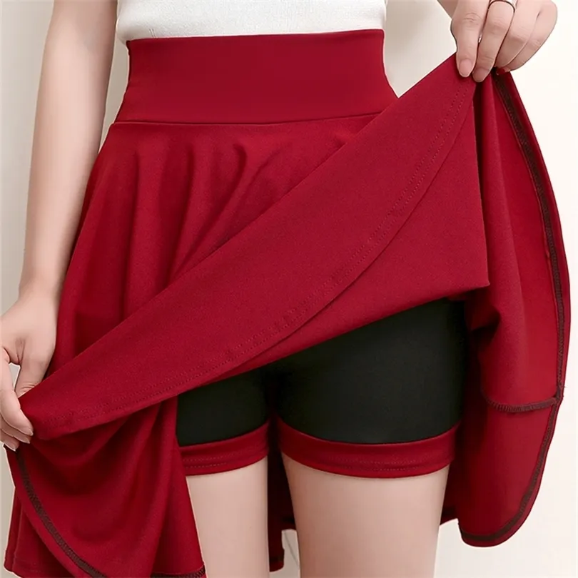 Surmiitro Shorts spódnice damskie letnia moda szkoła koreański styl czerwony czarny mini estetyczny plisowany spódnica wysokiej talii kobieta 220711