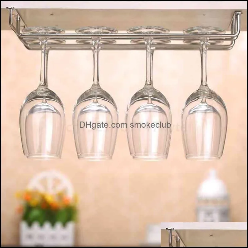 3 Rows Rack Under Cabinet Stemware Wine Glass Holder for Kitchen Bar R9CA