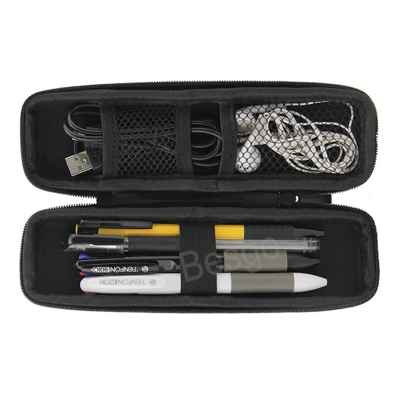 TYJ Black Pen Box Portable Multi Function Pencil Case And Earphone ...