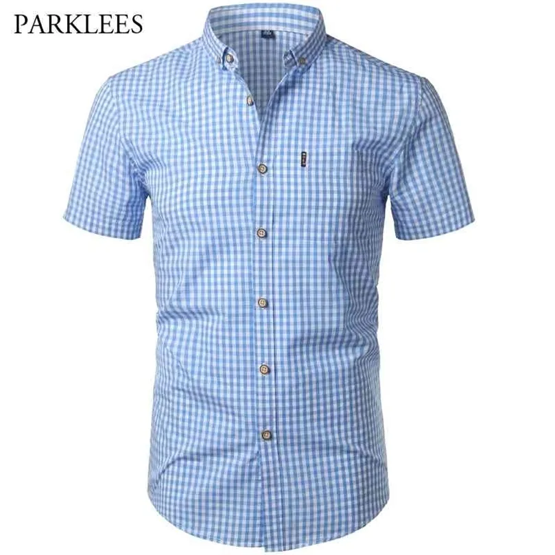 Mens xadrez de algodão camisa casual fit ajuste mens botesa boton para cima homens camisas vestido de marca de negócios camisa camisa chemise camisa masculino 210331