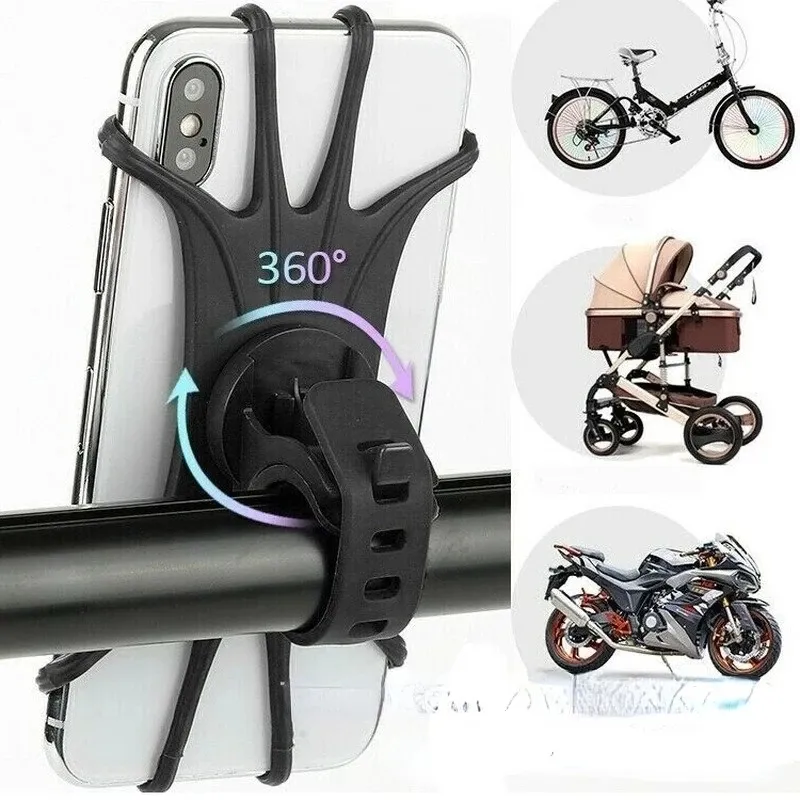 Supporto per telefono per mountain bike Supporto per staffa per bicicletta Supporto universale 360 per manubrio Manubrio Scooter Carrozzina Supporto per culla Xiaomi Samsung