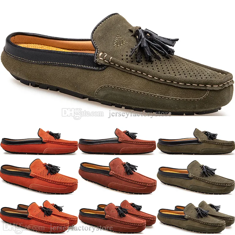 Primavera Verão Nova Moda Estilo Britânico Mens Lona Casual Pé Shoes Slippers Manuse Cem Lazer Estudante Homens Preguiçoso Drive Overshoes Respirável 28-47 2126