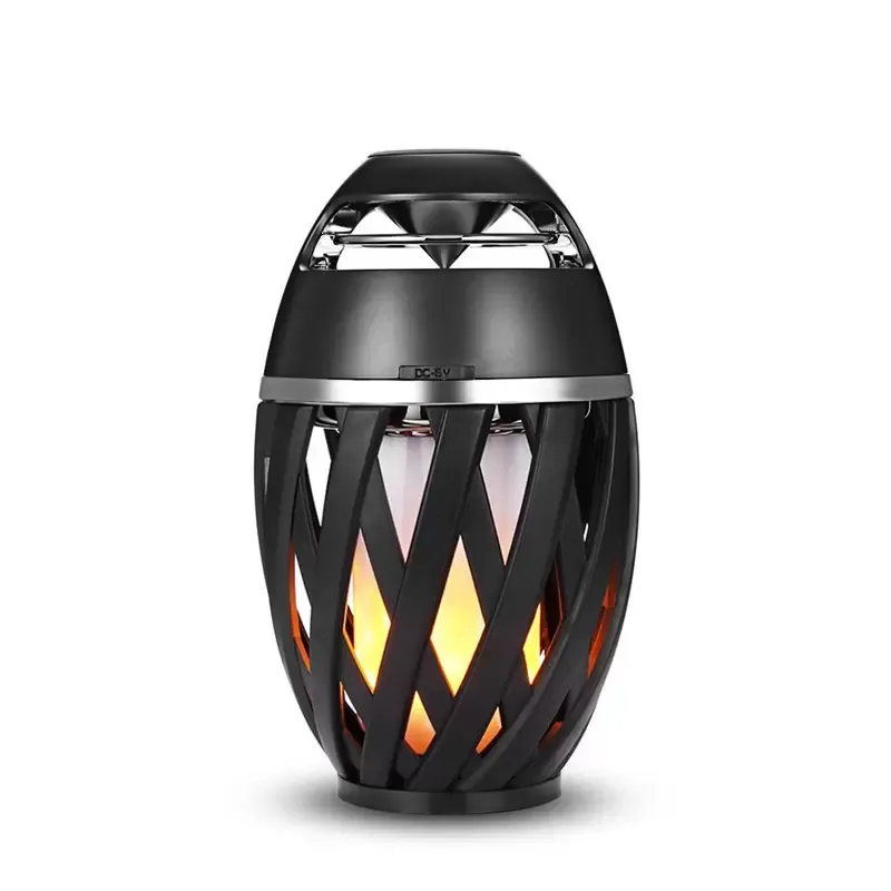 LED Flame Atmosphere Lamp Wireless Rechargeable Portable Bluetooth Speaker USB