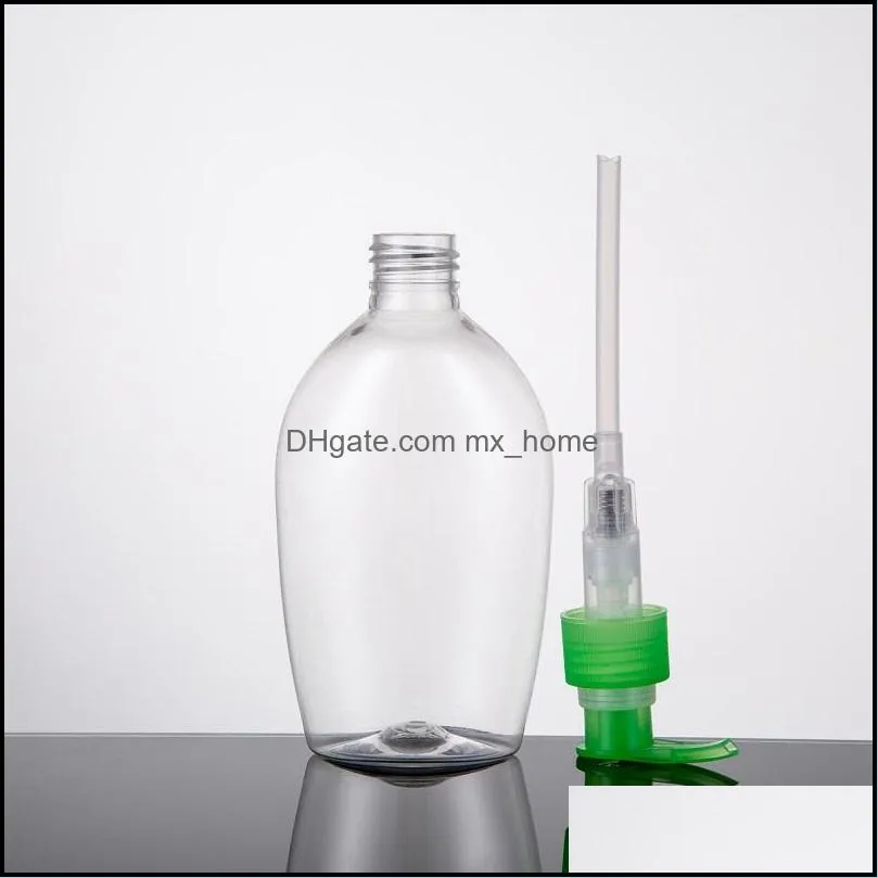 200ml PET plastic pump bottle transparent refillable bottle for body wash, disposable hand sanitizer and cosmetics fluid