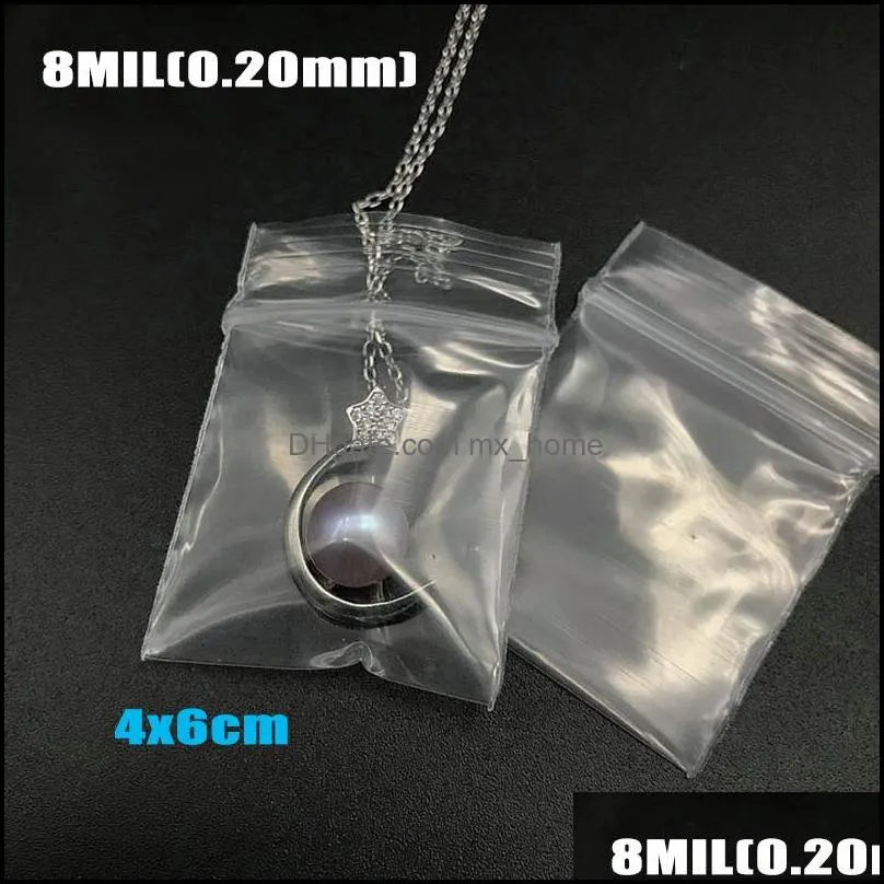 100pcs/lot Clear Bag Thick Heavy-Duty Storage Bag Package Plastic Small Reclosable Poly Bags Thickness 0.20mm