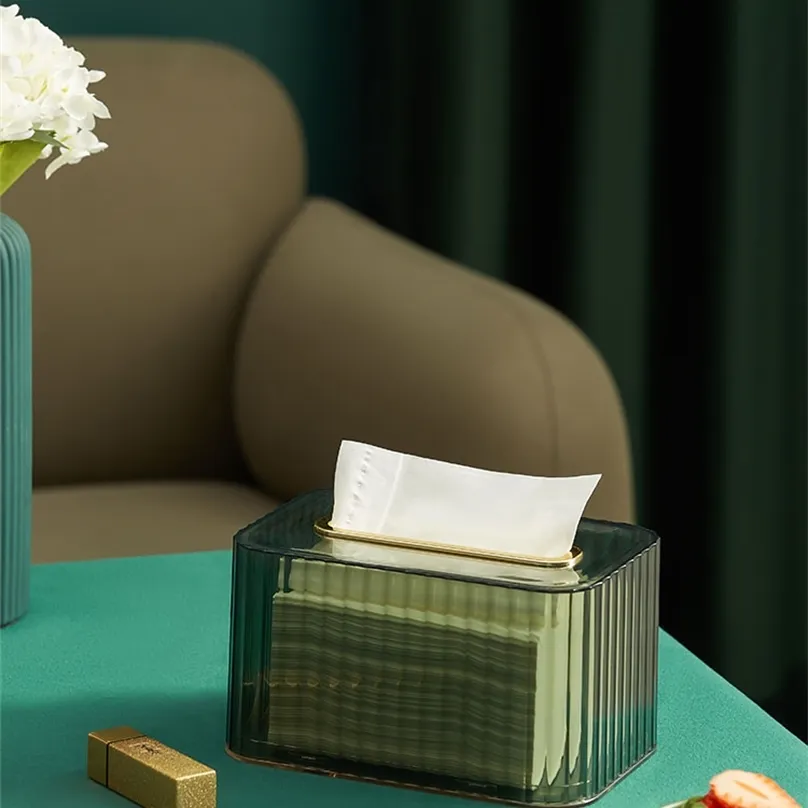 Lekkie luksusowe salon stolik kawowy Kreatywne wysokie pudełko na rysowanie nowoczesne akrylowe papierowe tkanki do przechowywania 220611