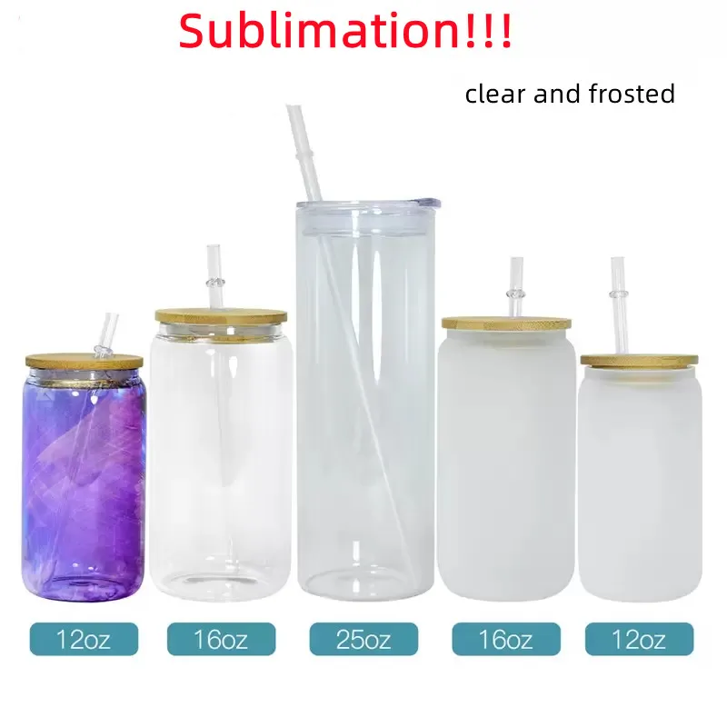 16oz Glass Can Cup with Colored Plastic Lid Sublimation Beer Can Shaped  Glass Clear Frosted Sublimation Beer Glas Plastic PP Lid and Clear Straw -  China USA Warehouse 16oz Glass Can with