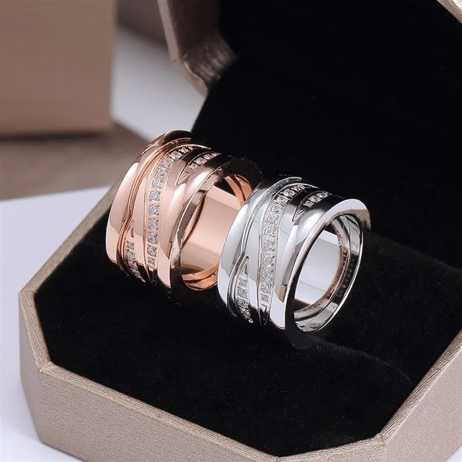 Bague en diamant de haute qualité Bague de couple à la mode en acier inoxydable Cadeau de la Saint-Valentin pour hommes et femmes171W