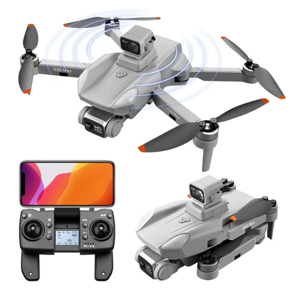 K90 Max Drones Omnidirectionnel 360 ° Laser Intelligent Drone d'évitement d'obstacles Caméra aérienne Caméscopes aériens Avion 4K