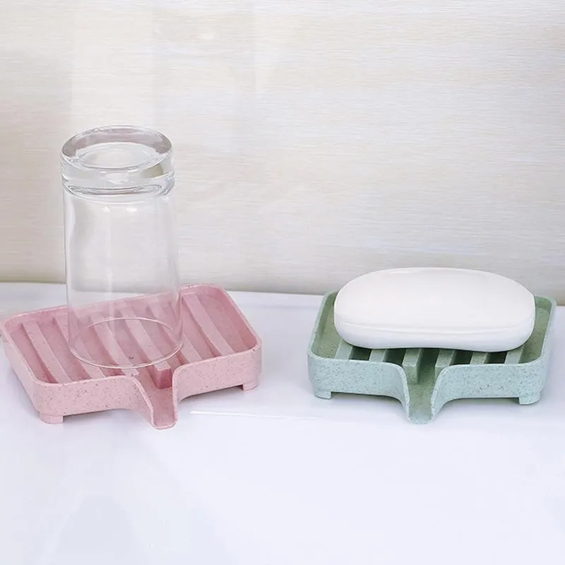 Creative Wheat Straw Drainable Soap Box Bathroom Soaps Rack Toilet Drain Soapss Storage Boxess WH0596