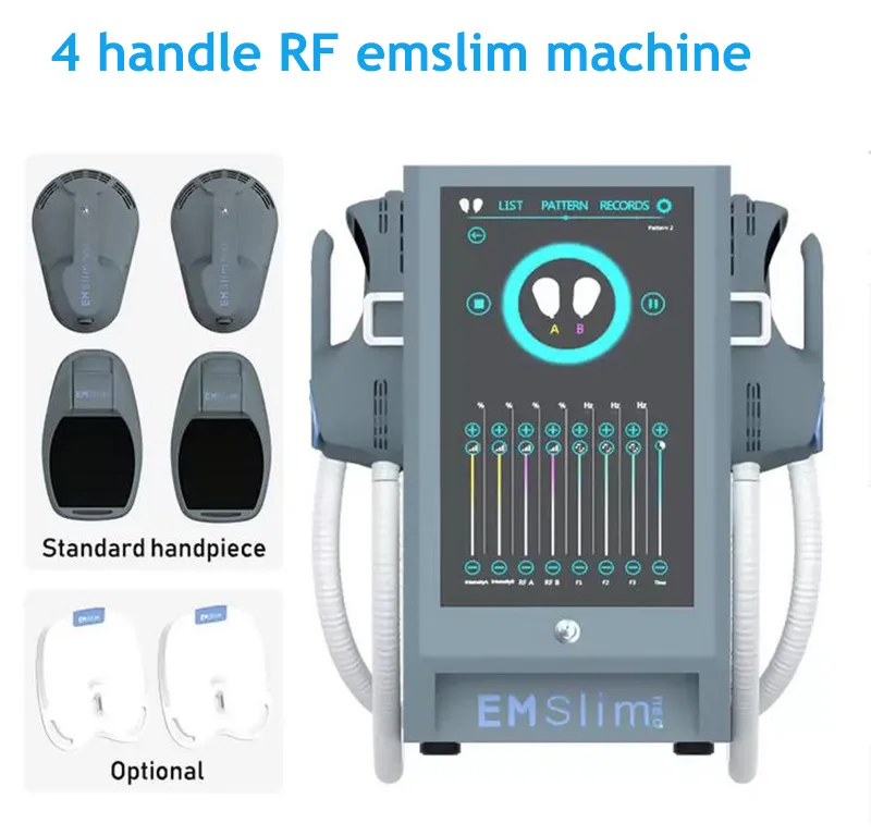 Promotional Slimming 4 Handle RF Emslim Burning Fat HIEMT Fat Removal Machine Anti-cellulite Building Muscle Equipment