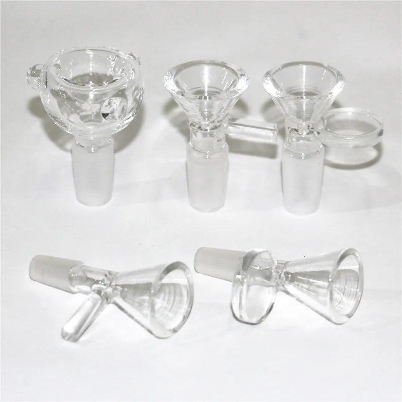 Narguilés Dry Herb slide bols en verre 10mm 14mm 18mm avec fleur flocon de neige filtre Bong bol pour Bongs Ash Catcher fumer Bols