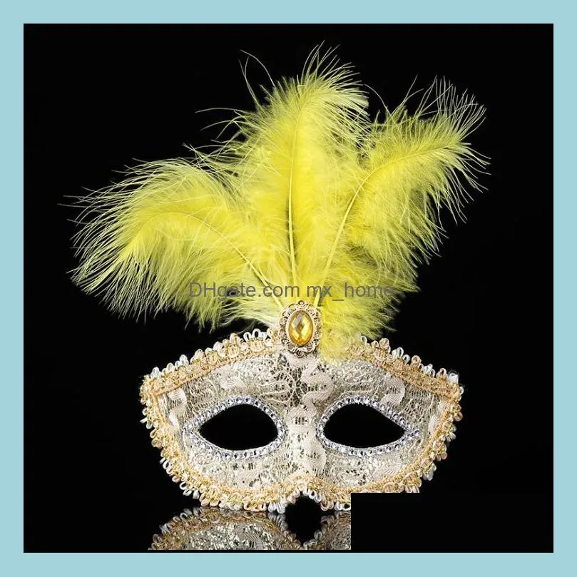 Maschera di piume Maschere della festa nuziale Maschere di travestimento veneziano Donna Lady Carnevale sexy Mardi Gras Costume G1171 Consegna di goccia 2021 Supplie festivo