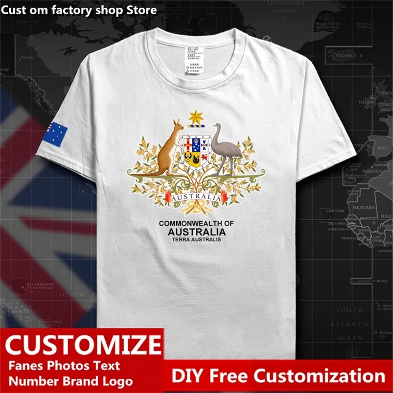 Avustralya Commonwealth Country T Shirt Özel Jersey hayranları DIY isim numarası High Street Moda Gevşek Tişört 220616