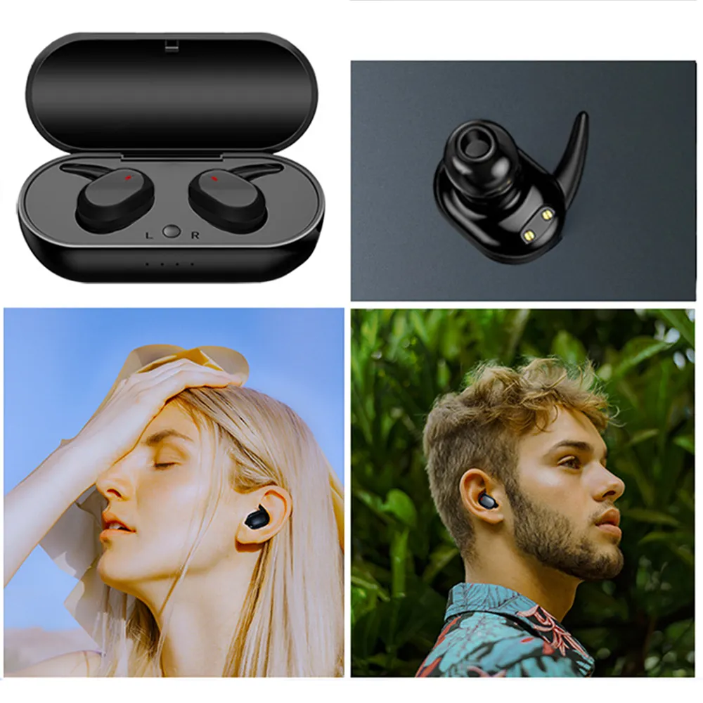 Bezprzewodowe słuchawki słuchawkowe Bluetooth z mikrofonami BT5.0 TWS Mini Earbuds Sport Słuchawki douszne