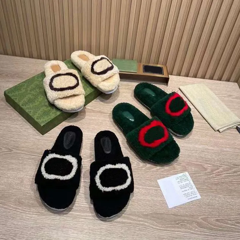 Designer päls tofflor glida sandal ull designer tjock botten ljusbrun merino mode lägenhet platt muller häl toffel sexig mullers storlek 35-45