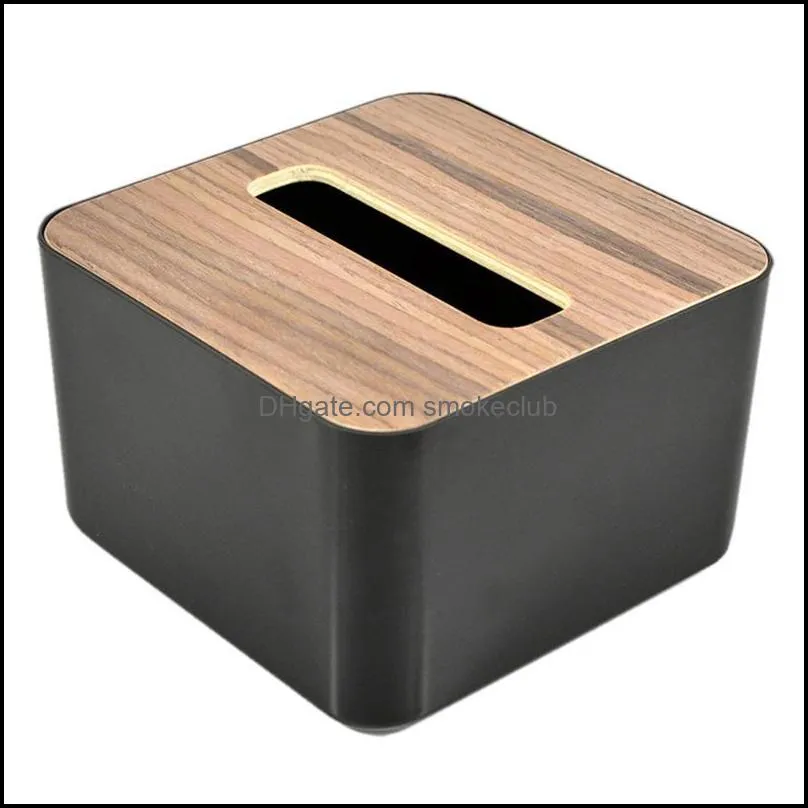 Tissue Boxes & Napkins 1pc Paper Towel Box Wood Facial For Table Decoration