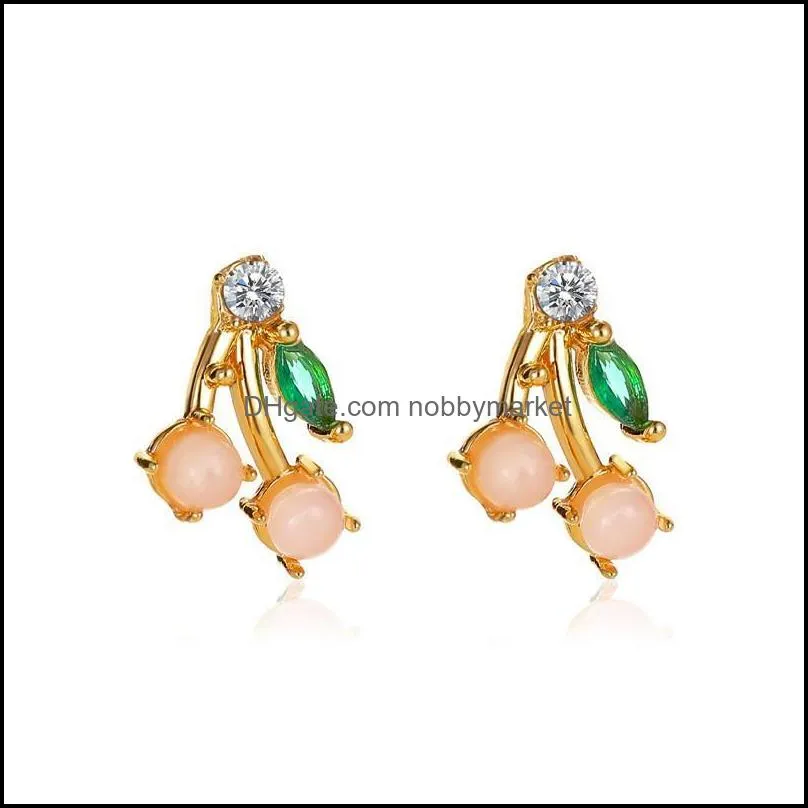 Dangle & Chandelier Modyle Korean Cute Crystal Fruit Drop Earrings For Women Fashion Rhinestone Boucle D`oreille Party Jeweley Gifts