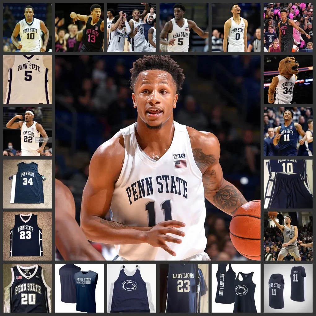 2022 NCAA Final Four Custom Custom Penn State Nittany Lions Баскетбол Джерси 2 Myles Head 1 Seth Lundy 4 Caleb Dorsey 21 John Harrar 33 Andy Christos 15 Дэн Конлан