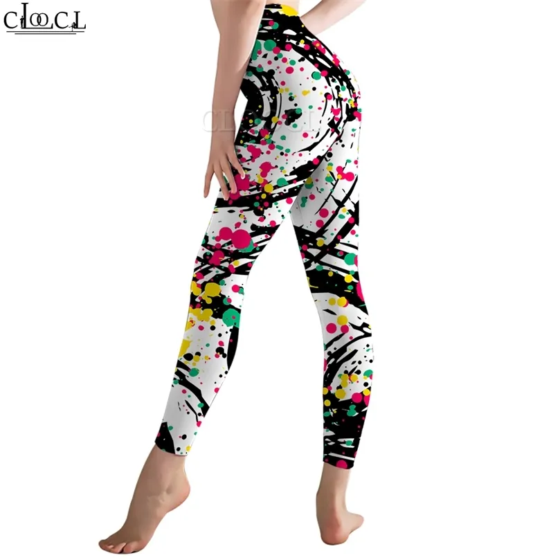 Mulheres leggings graffiti listras padrão impresso cintura alta elasticidade legging feminino para fitness indoor push up calças w220616